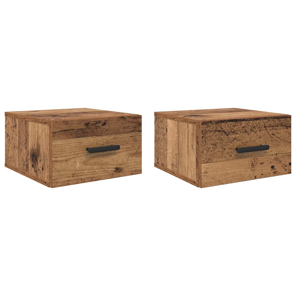 vidaXL Κομοδίνο 2 τμχ. 35 x 35 x 20 εκ Επεξεργασμένο Ξύλο Παλιό ξύλο