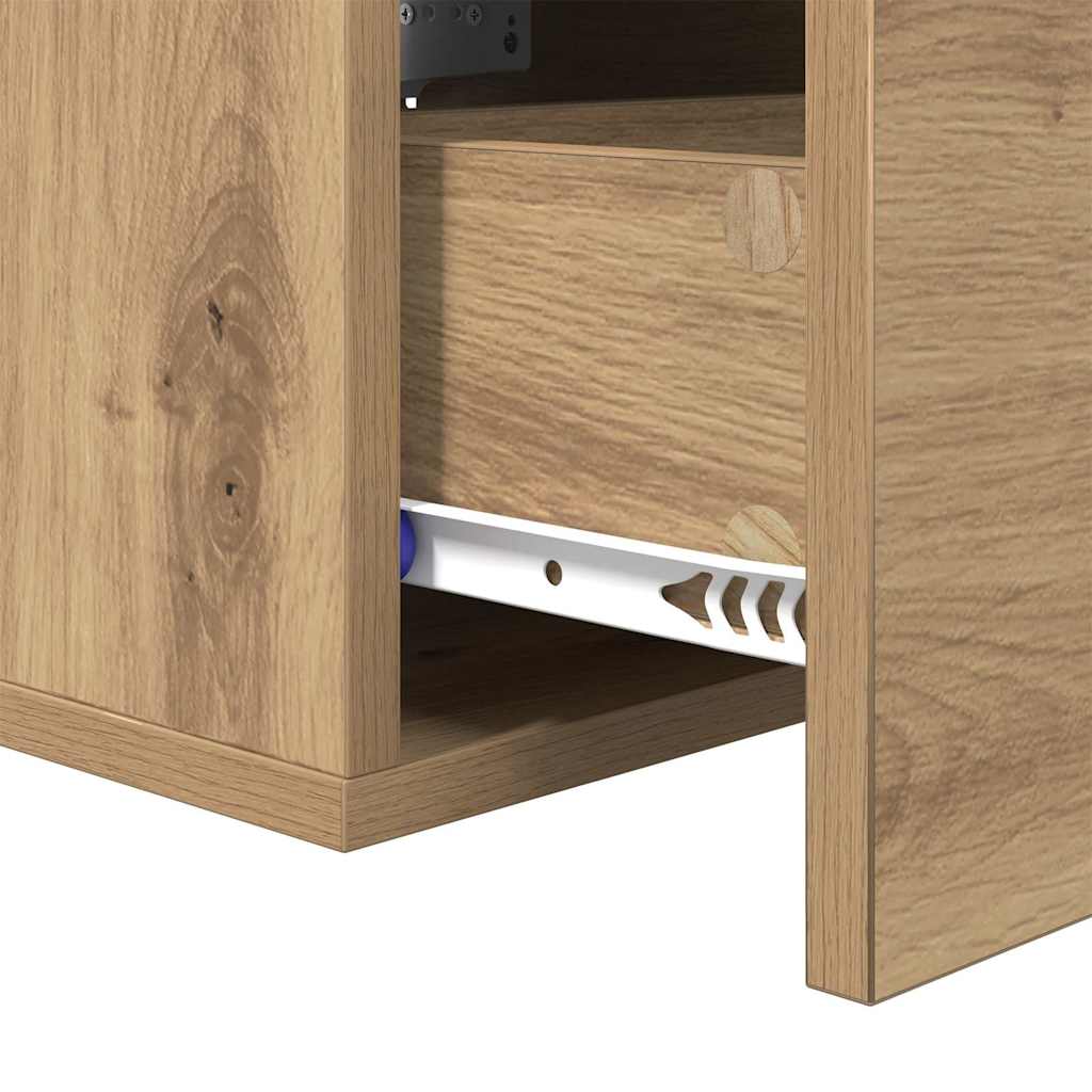 vidaXL Κομοδίνο 2 τμχ. 35 x 35 x 20 εκ Επεξεργασμένο Ξύλο Artisan Oak