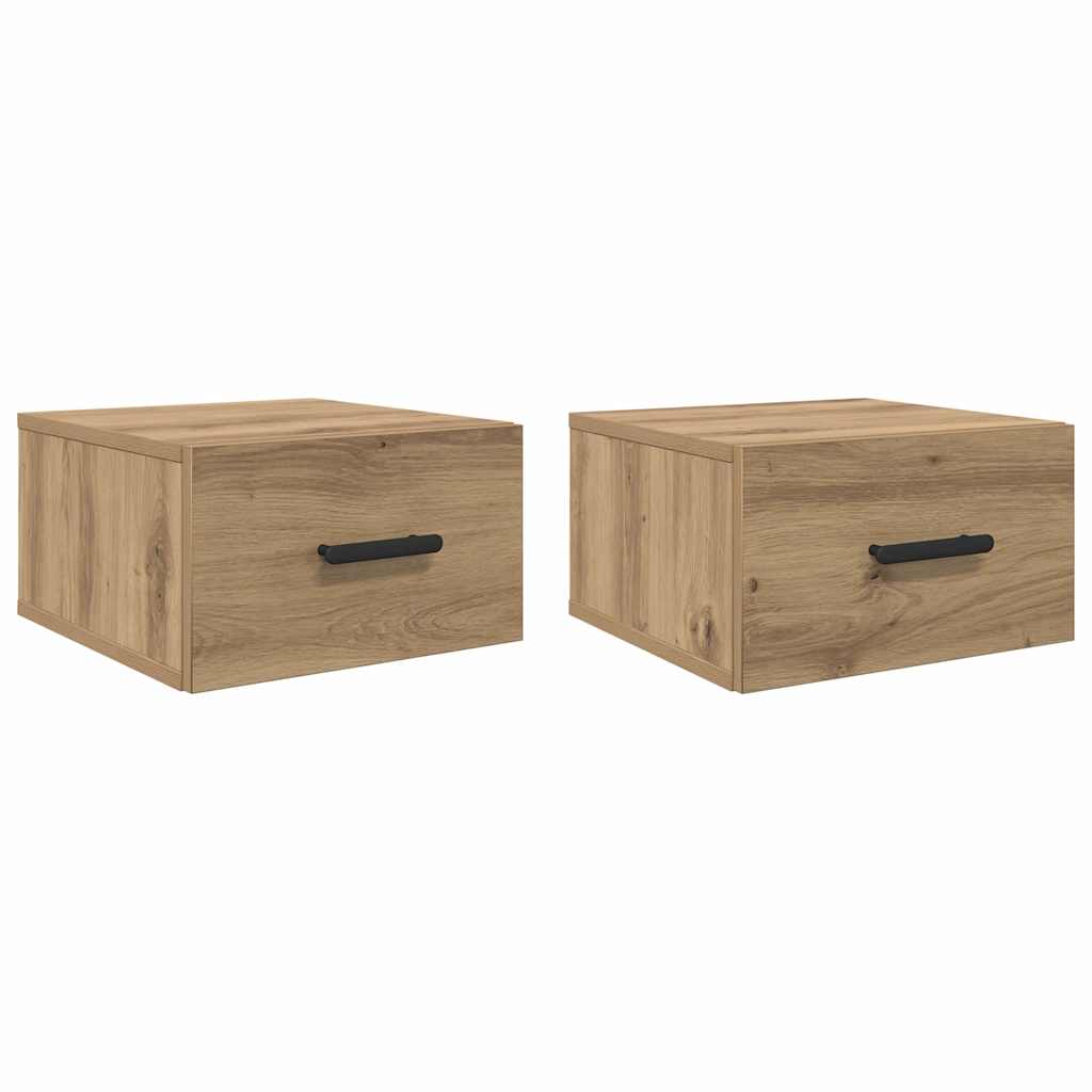 vidaXL Κομοδίνο 2 τμχ. 35 x 35 x 20 εκ Επεξεργασμένο Ξύλο Artisan Oak