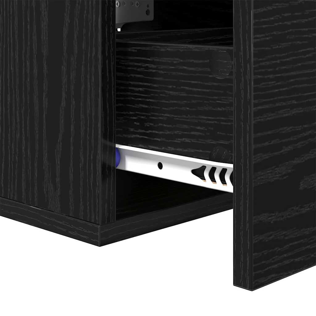 vidaXL Κομοδίνο 35 x 35 x 20 εκ Επεξεργασμένο Ξύλο Μαύρη Οξυά