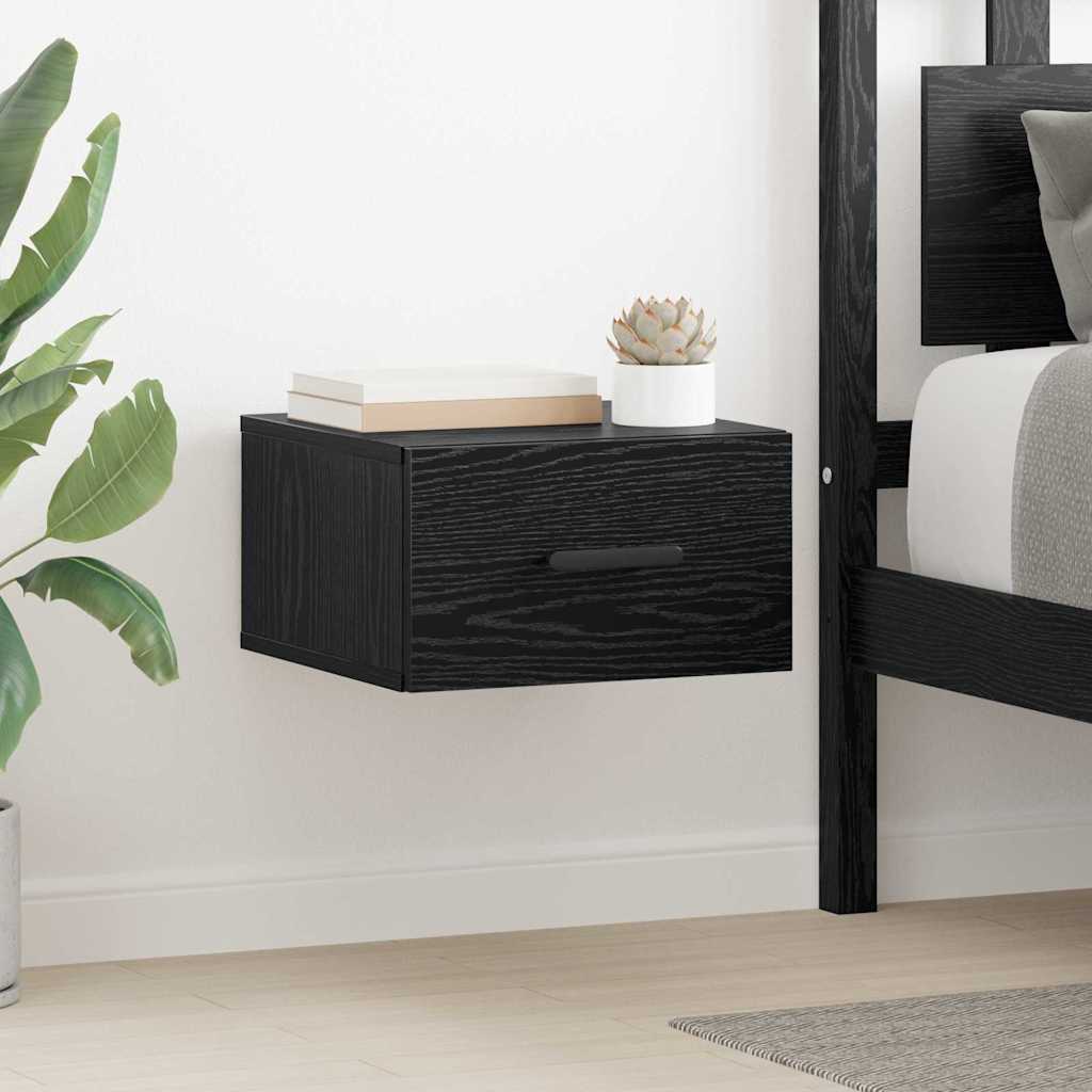 vidaXL Κομοδίνο 2 τμχ. 35 x 35 x 20 εκ Επεξεργασμένο Ξύλο Μαύρη Οξυά
