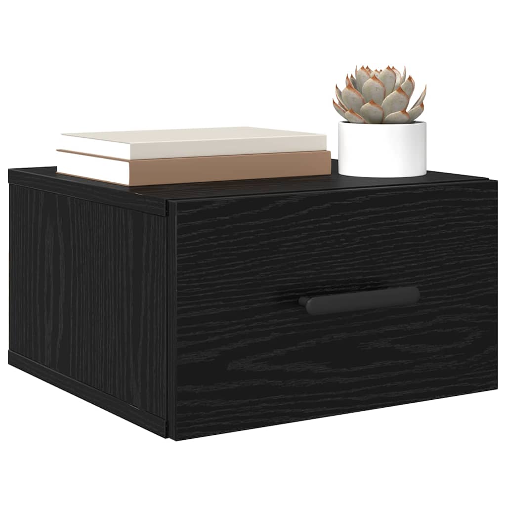 vidaXL Κομοδίνο 2 τμχ. 35 x 35 x 20 εκ Επεξεργασμένο Ξύλο Μαύρη Οξυά