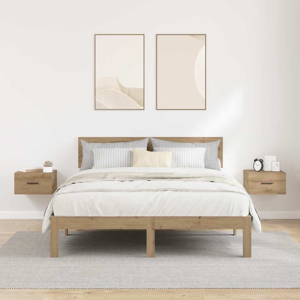 vidaXL Κομοδίνο 2 pcs artisan δρυς 35 x 35 x 20 εκ Επεξεργασμένο ξύλο