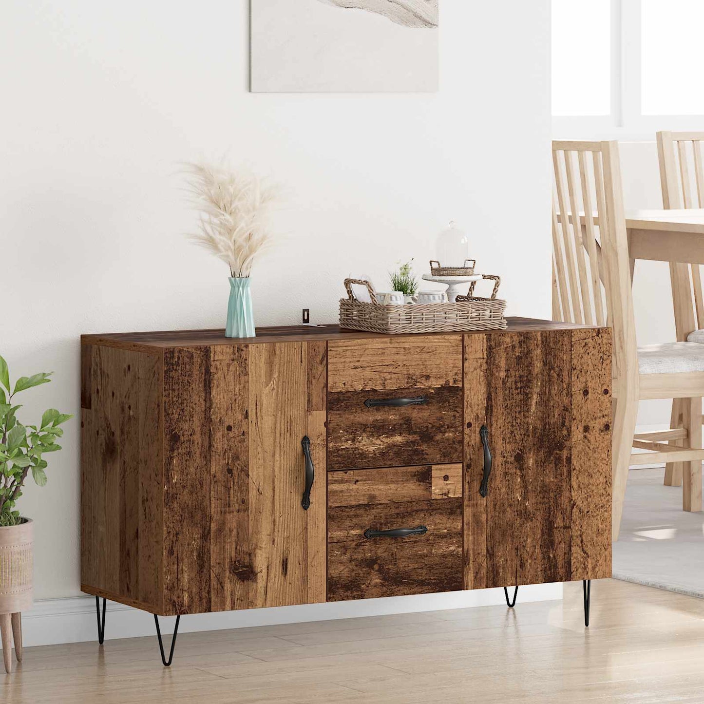 vidaXL Πλαϊνό γραφείο Παλιό Ξύλο 100 x 36 x 60 εκ. Επεξεργασμένο ξύλο