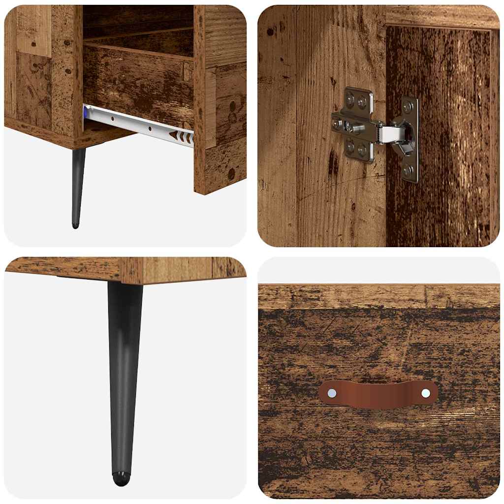 vidaXL Highboard Παλιό Ξύλο 69,5 x 31 x 115 εκ. Σύνθετο Ξύλο και Γυαλί