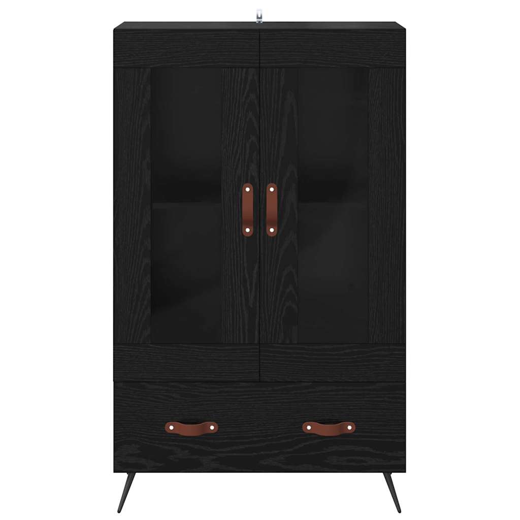 vidaXL Highboard Μαύρη Οξυά 69,5 x 31 x 115 εκ. Σύνθετο Ξύλο και Γυαλί