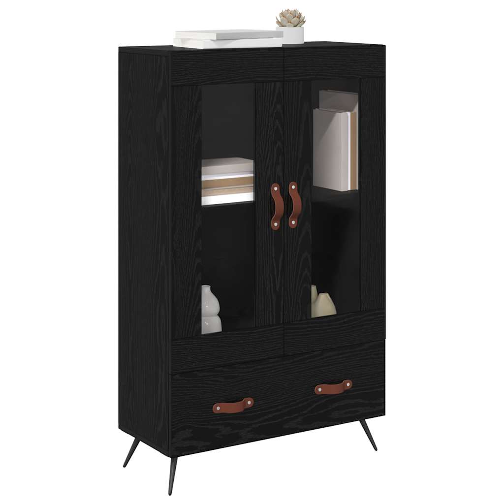 vidaXL Highboard Μαύρη Οξυά 69,5 x 31 x 115 εκ. Σύνθετο Ξύλο και Γυαλί