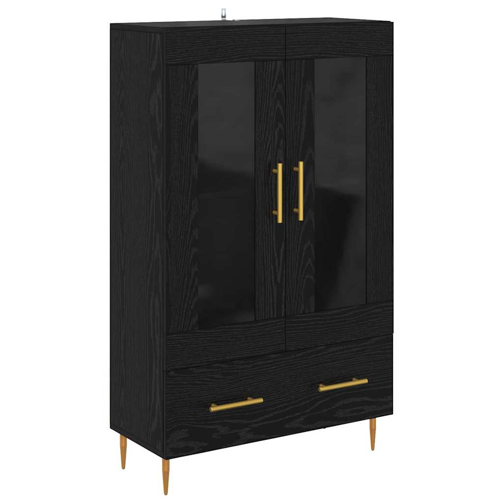 vidaXL Highboard Μαύρη Οξυά 69,5 x 31 x 115 εκ. Σύνθετο Ξύλο και Γυαλί