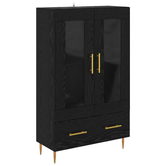 vidaXL Highboard Μαύρη Οξυά 69,5 x 31 x 115 εκ. Σύνθετο Ξύλο και Γυαλί