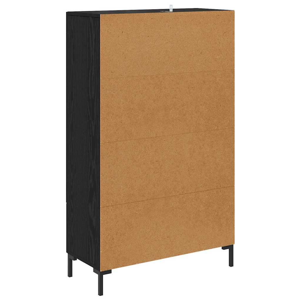 vidaXL Highboard Μαύρη Οξυά 69,5 x 31 x 115 εκ. Επεξεργασμένο ξύλο