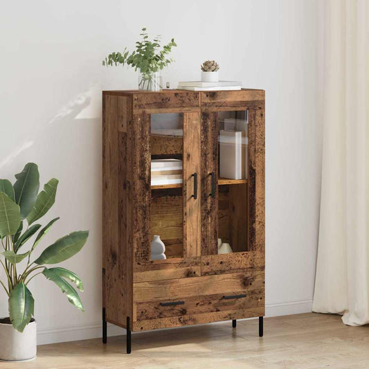 vidaXL Highboard με συρτάρι Corona Παλιό Ξύλο 69,5 x 31 x 115 εκ.