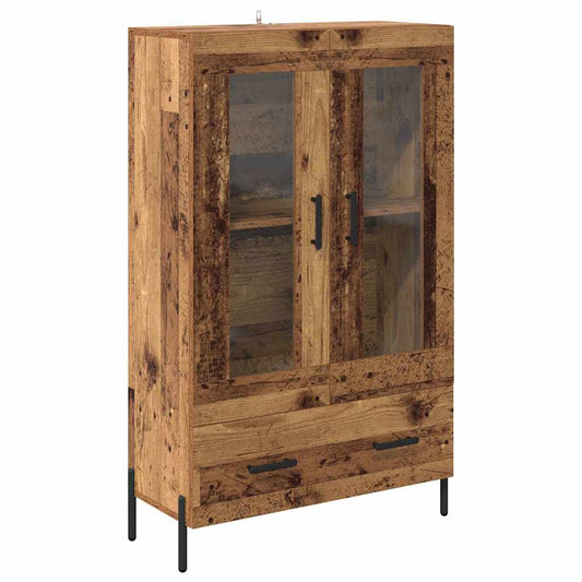vidaXL Highboard με συρτάρι Corona Παλιό Ξύλο 69,5 x 31 x 115 εκ.