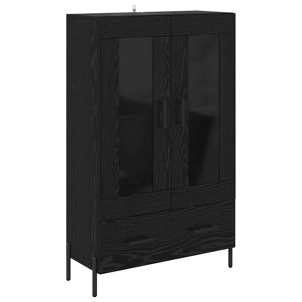 vidaXL Highboard με συρτάρι Corona Μαύρη Οξυά 69,5 x 31 x 115 εκ.