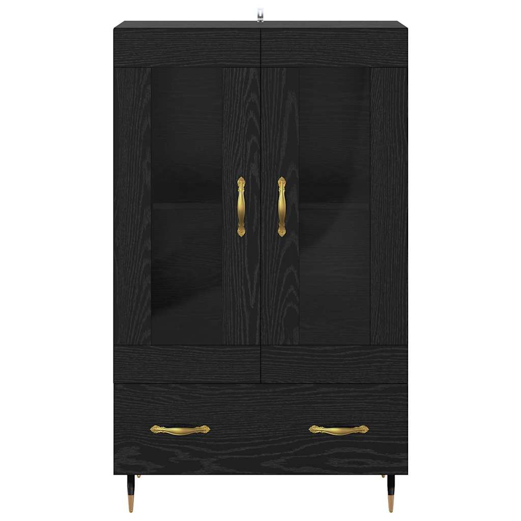 vidaXL Highboard Μαύρη Οξυά 69,5 x 31 x 115 εκ. Επεξεργασμένο ξύλο