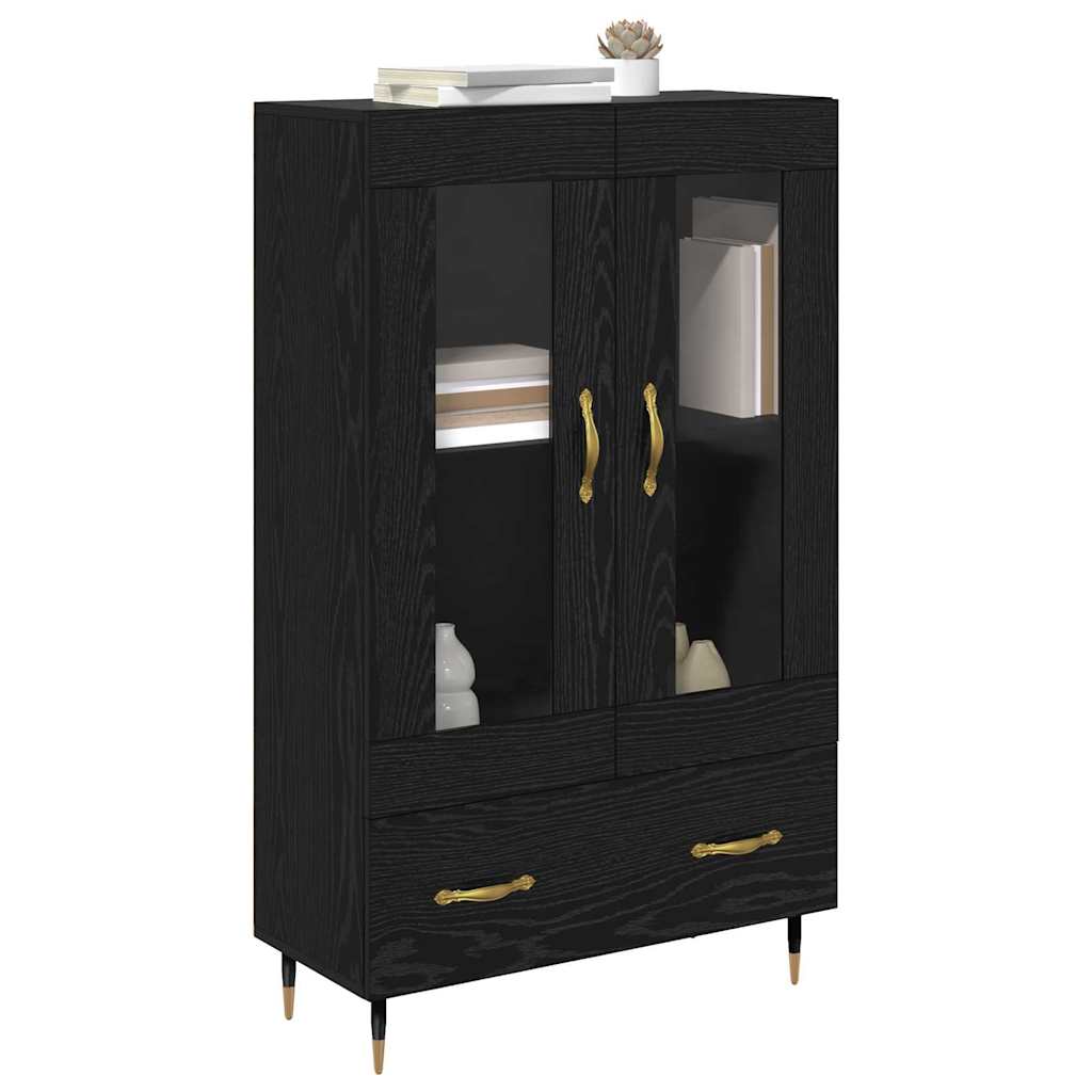 vidaXL Highboard Μαύρη Οξυά 69,5 x 31 x 115 εκ. Επεξεργασμένο ξύλο