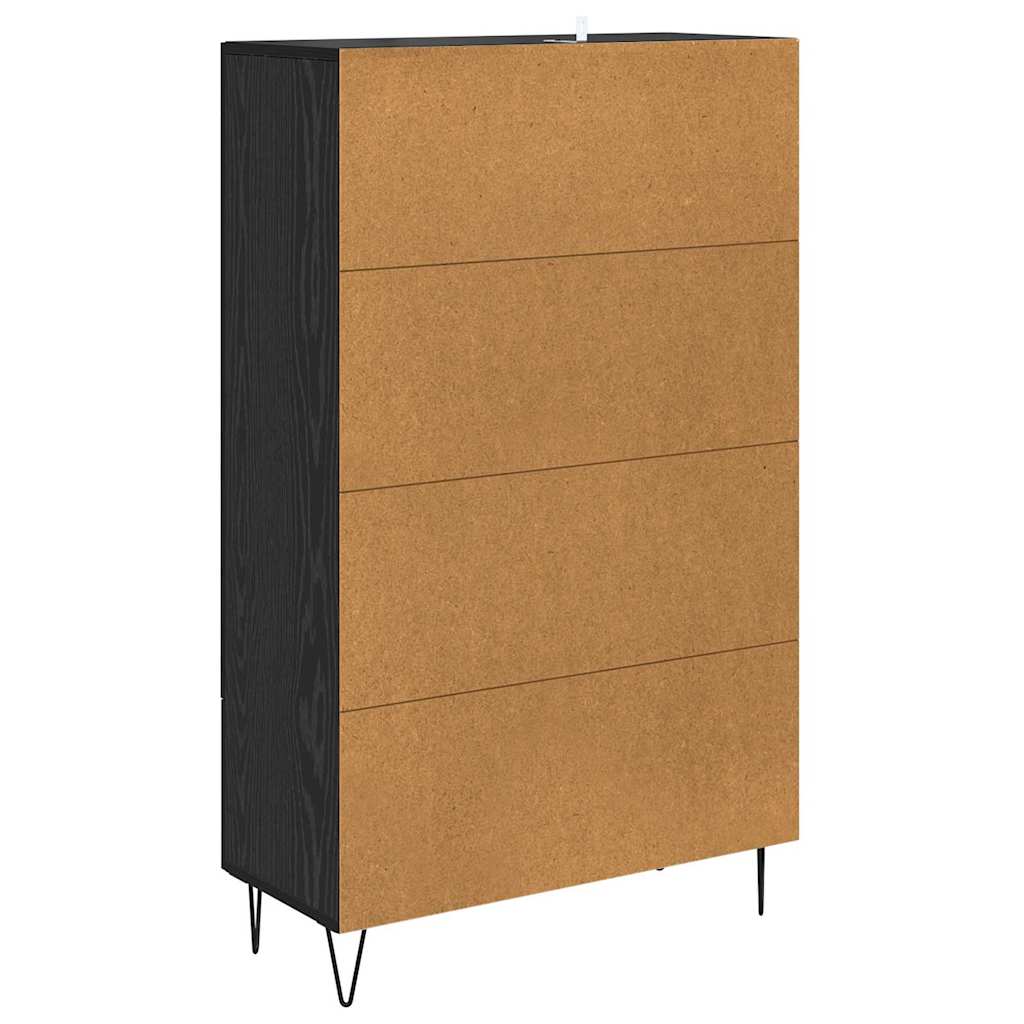 vidaXL Highboard Μαύρη Οξυά 69,5 x 31 x 115 εκ. Επεξεργασμένο ξύλο