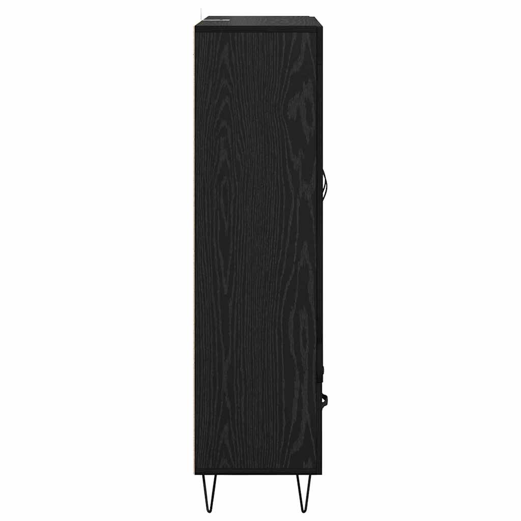 vidaXL Highboard Μαύρη Οξυά 69,5 x 31 x 115 εκ. Επεξεργασμένο ξύλο