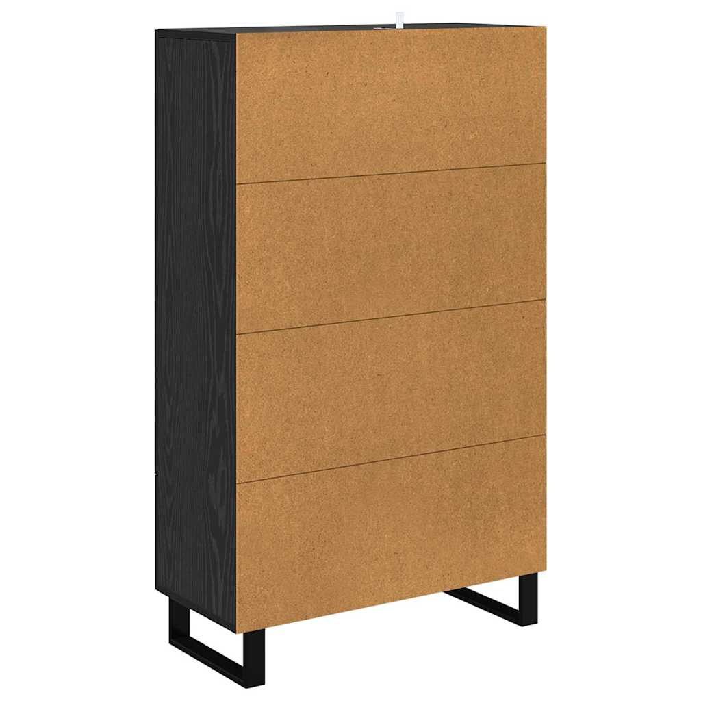 vidaXL Highboard Μαύρη Οξυά 69,5 x 31 x 115 εκ. Επεξεργασμένο ξύλο