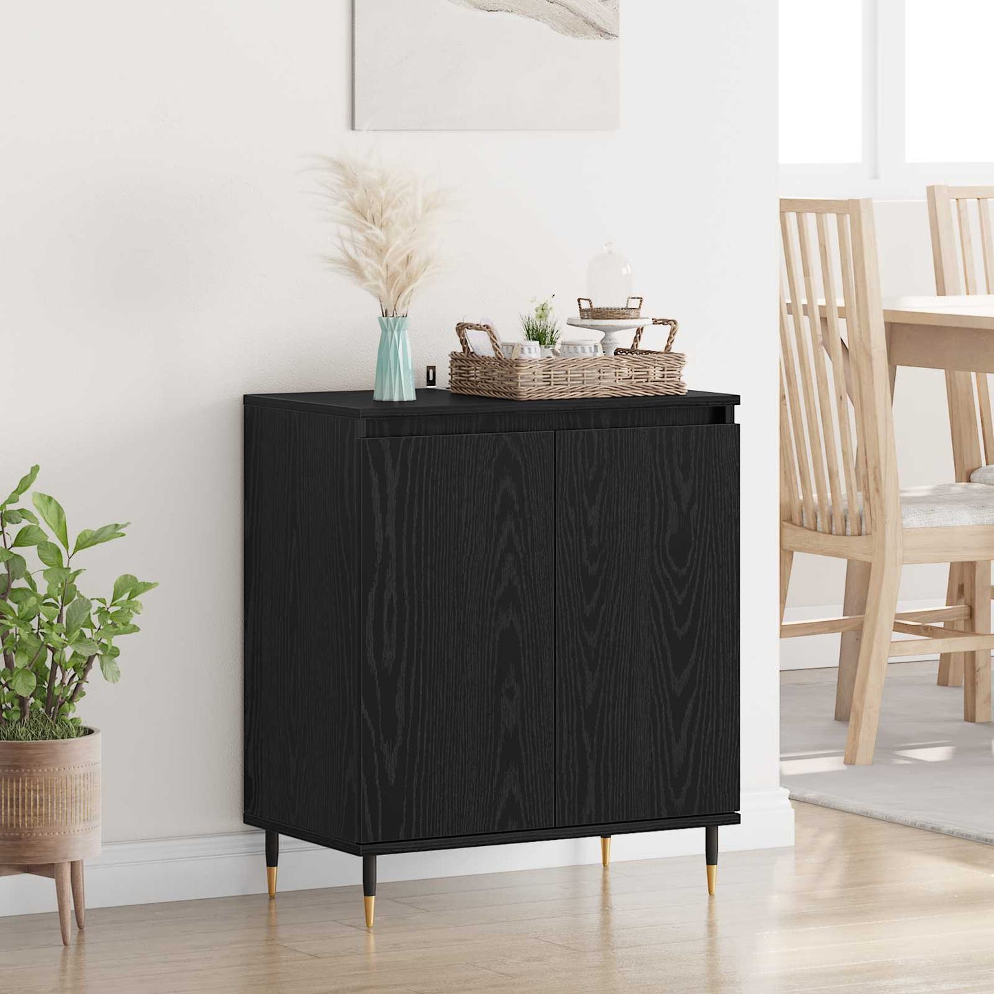 vidaXL Πλαϊνό γραφείο Μαύρη Οξυά 60 x 35 x 70 cm Επεξεργασμένο ξύλο