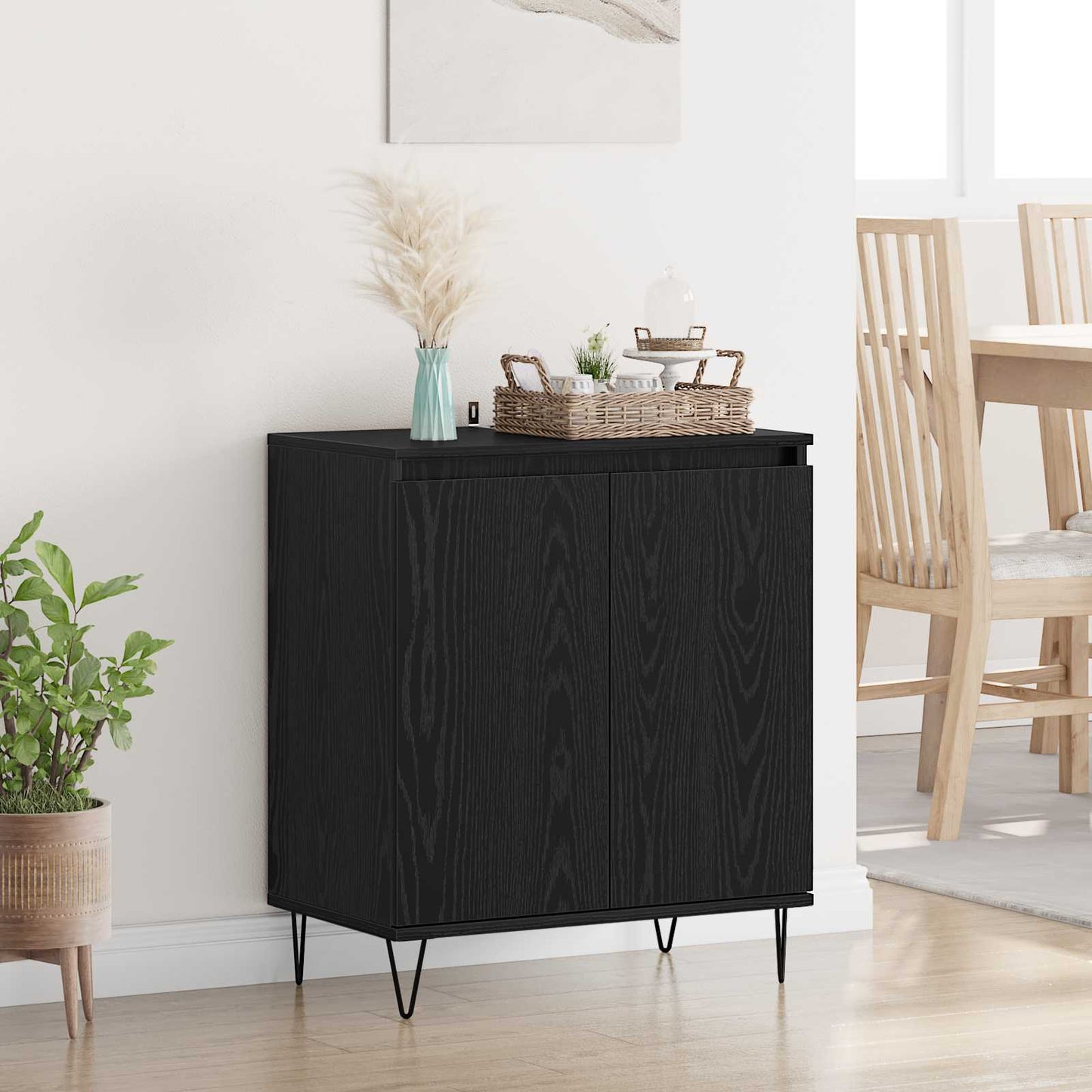 vidaXL Πλαϊνό γραφείο Μαύρη Οξυά 60 x 35 x 70 cm Επεξεργασμένο ξύλο