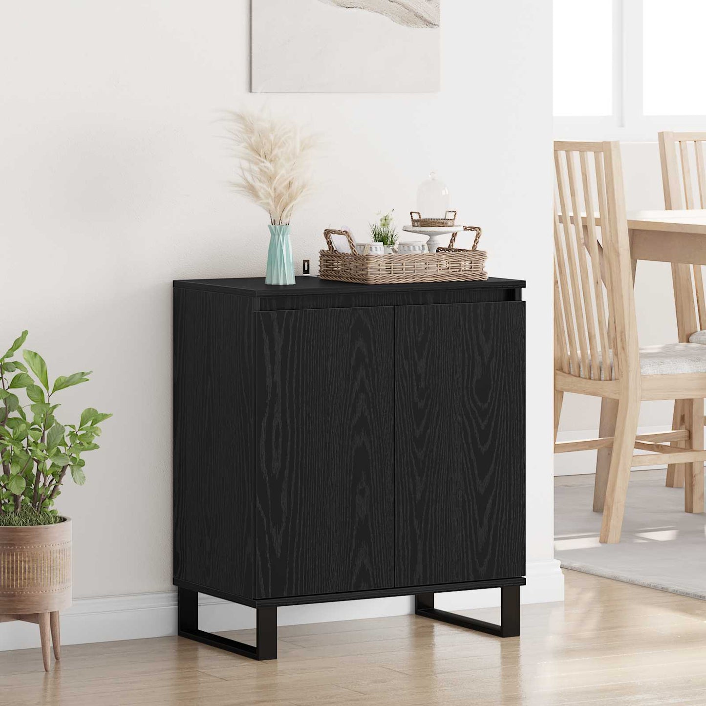 vidaXL Πλαϊνό γραφείο Μαύρη Οξυά 60 x 35 x 70 cm Επεξεργασμένο ξύλο