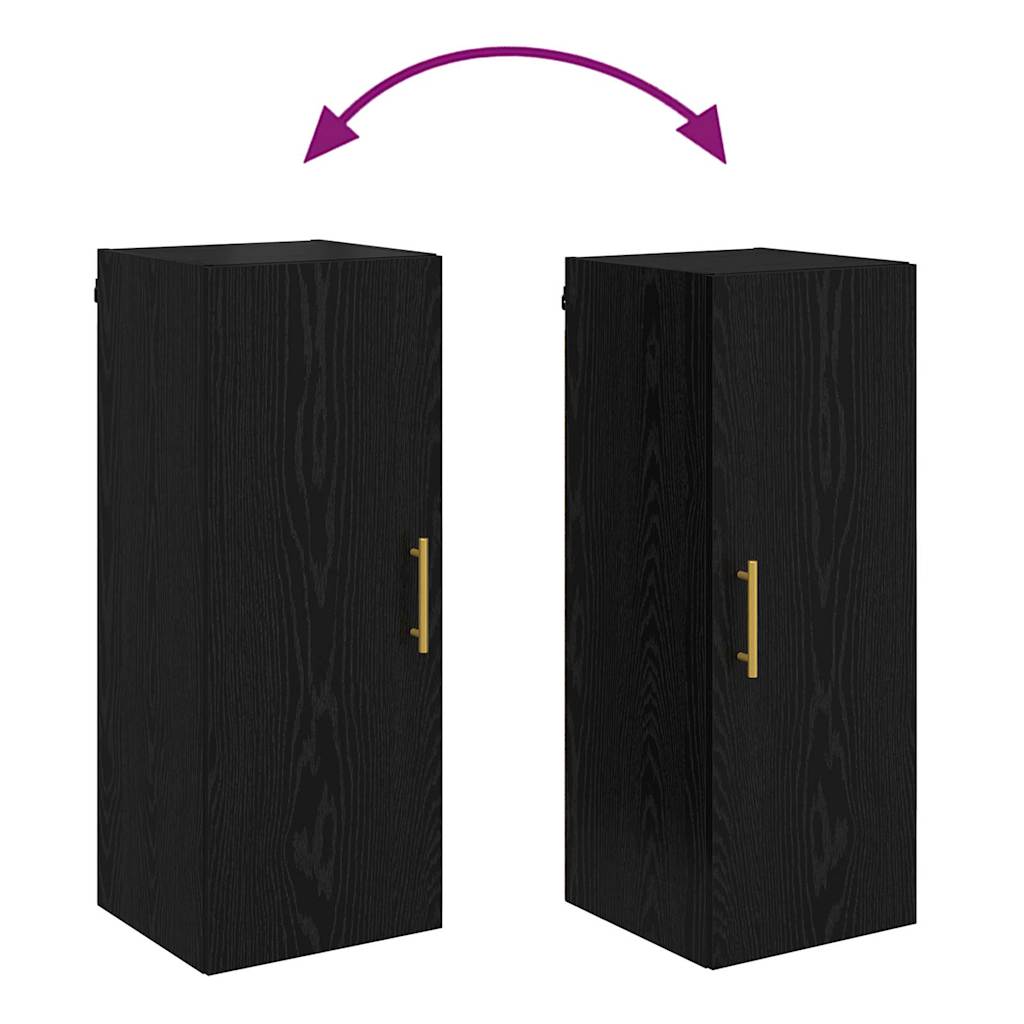 vidaXL Επιτοίχιο ντουλάπι Μαύρη Οξυά 34,5 x 34 x 90 εκ.