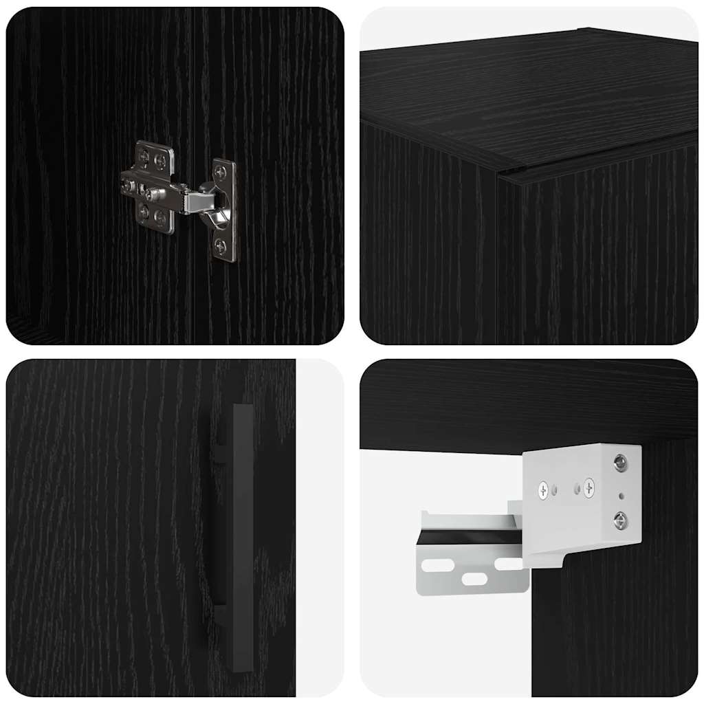 vidaXL Επιτοίχιο ντουλάπι Μαύρη Οξυά 34,5 x 34 x 90 εκ.