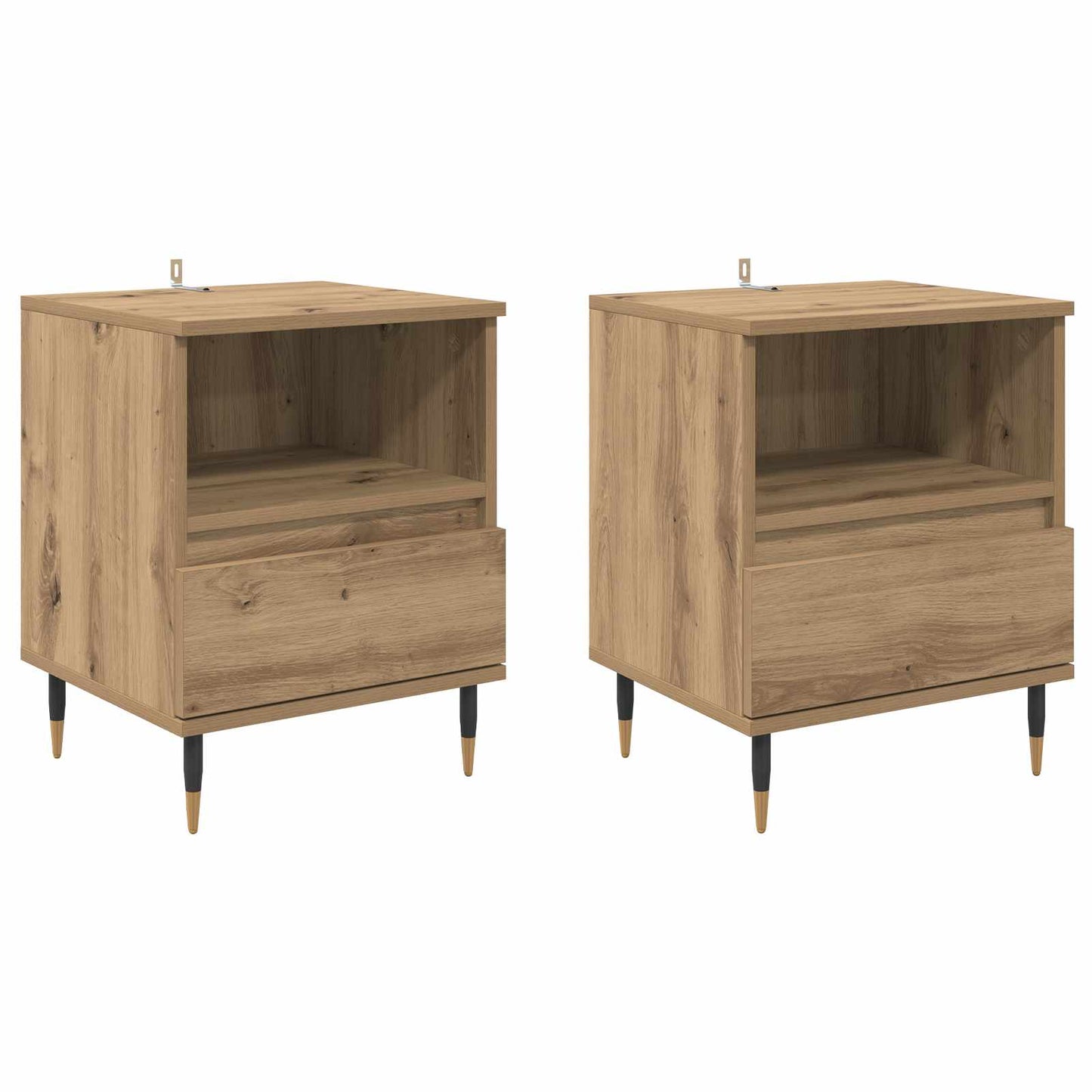 vidaXL Κομοδίνο 2 τμχ. Artisan Oak 40 x 35 x 50 εκ. Επεξεργασμένο Ξύλο