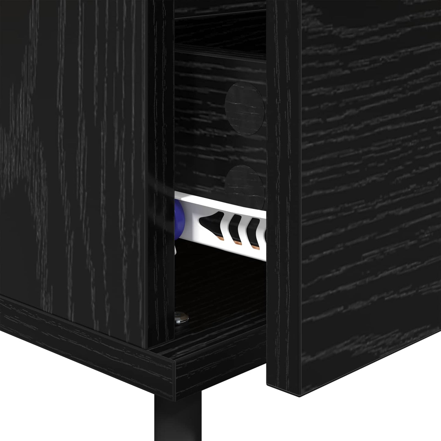 vidaXL Κομοδίνο 2 τμχ. Μαύρη Οξυά 40 x 35 x 50 εκ. Επεξεργασμένο Ξύλο