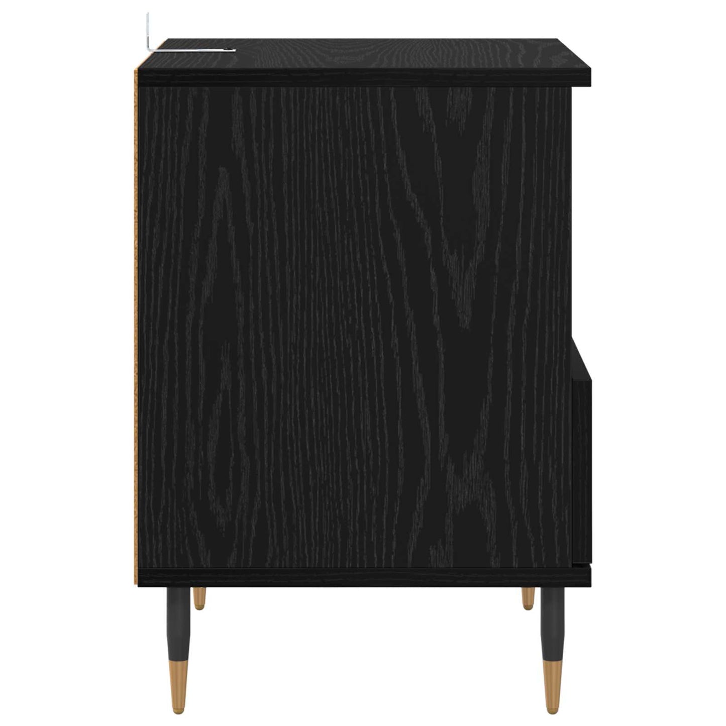 vidaXL Κομοδίνο 2 τμχ. Μαύρη Οξυά 40 x 35 x 50 εκ. Επεξεργασμένο Ξύλο