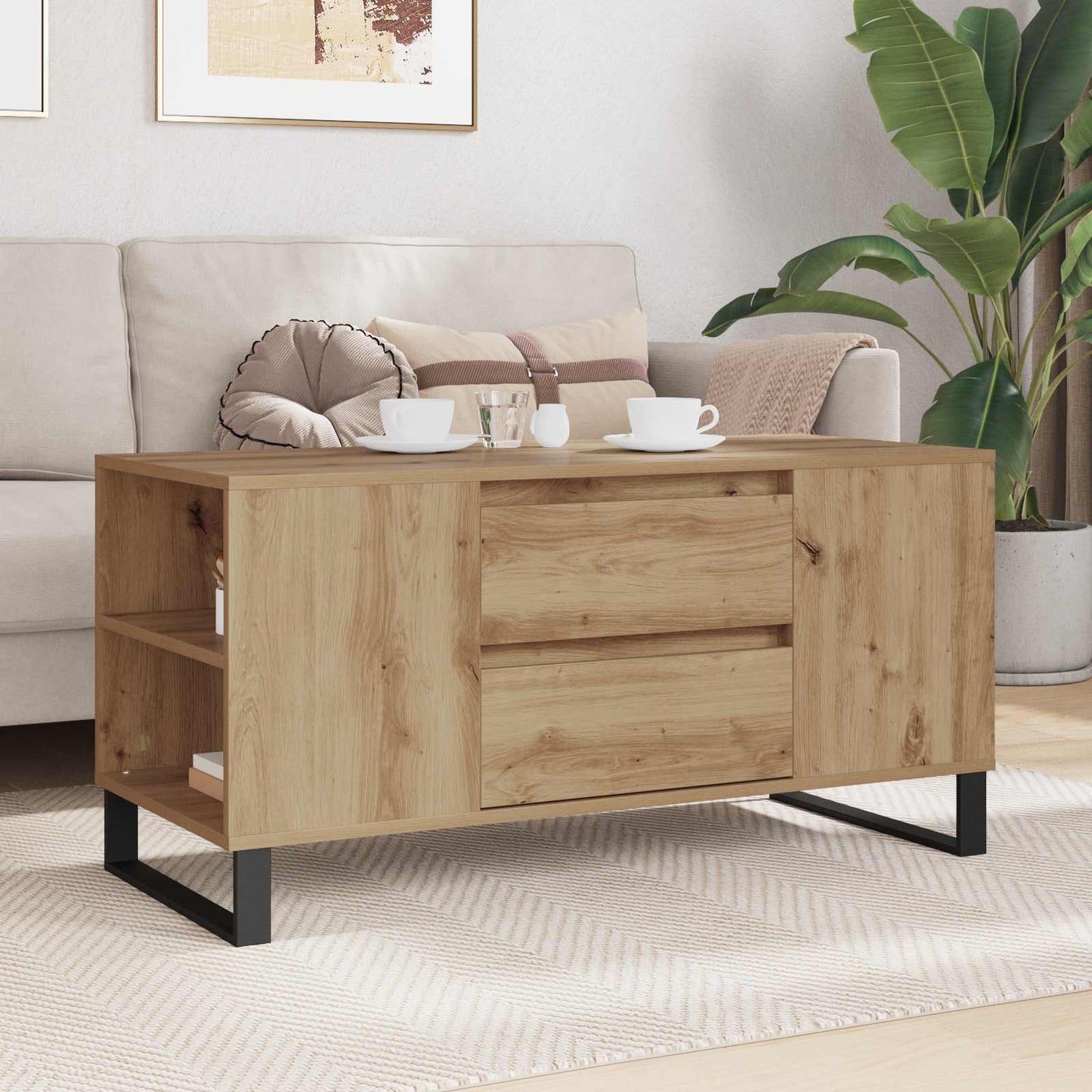vidaXL Τραπεζάκι σαλονιού Artisan Oak 102 x 44,5 x 50 εκ