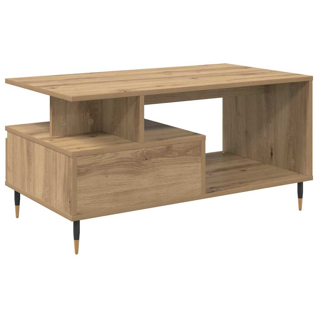 vidaXL Τραπεζάκι σαλονιού με συρτάρι Artisan Oak 90 x 49 x 45 εκ