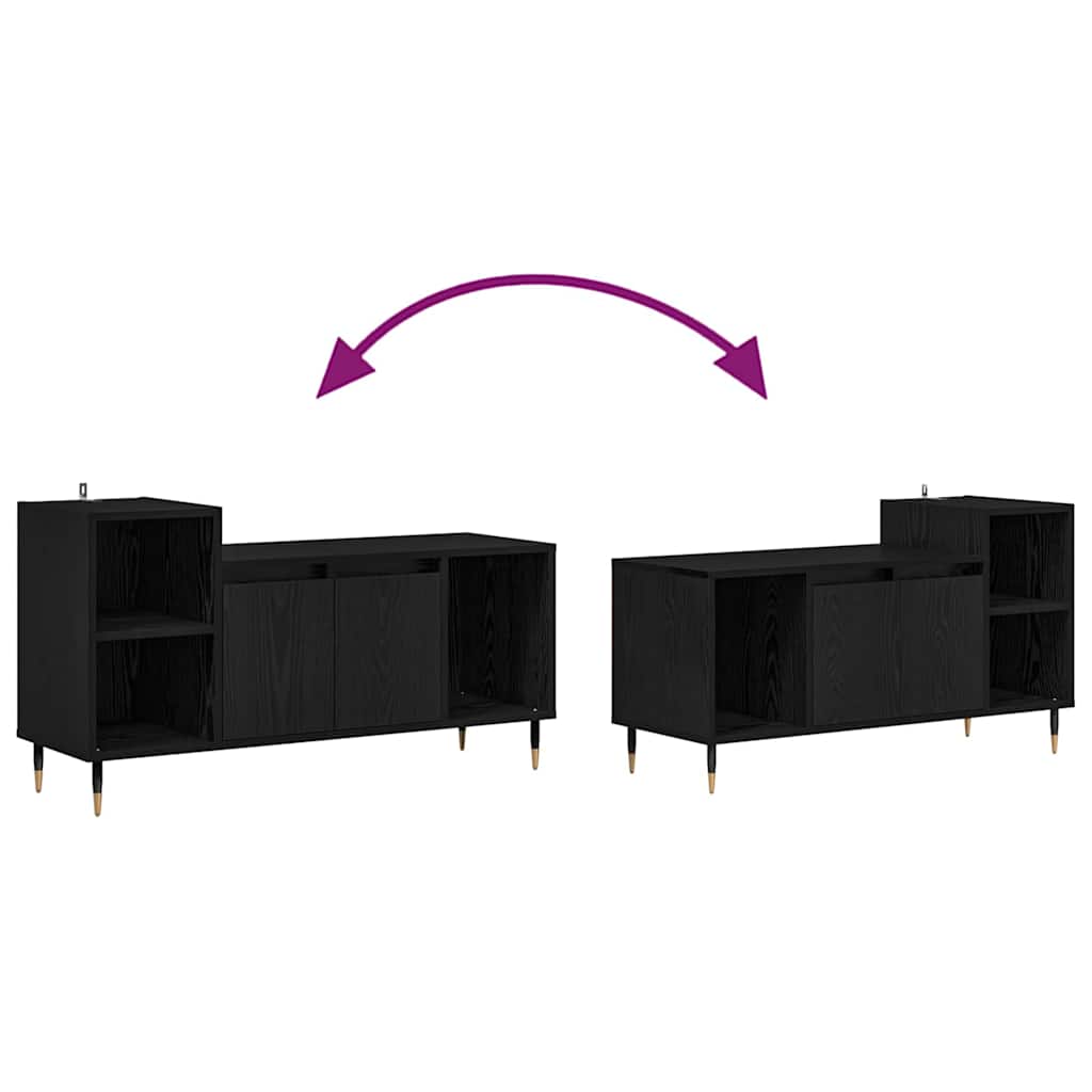 vidaXL Ντουλάπι TV Μαύρη Οξυά 100 x 35 x 55 εκ Επεξεργασμένο ξύλο