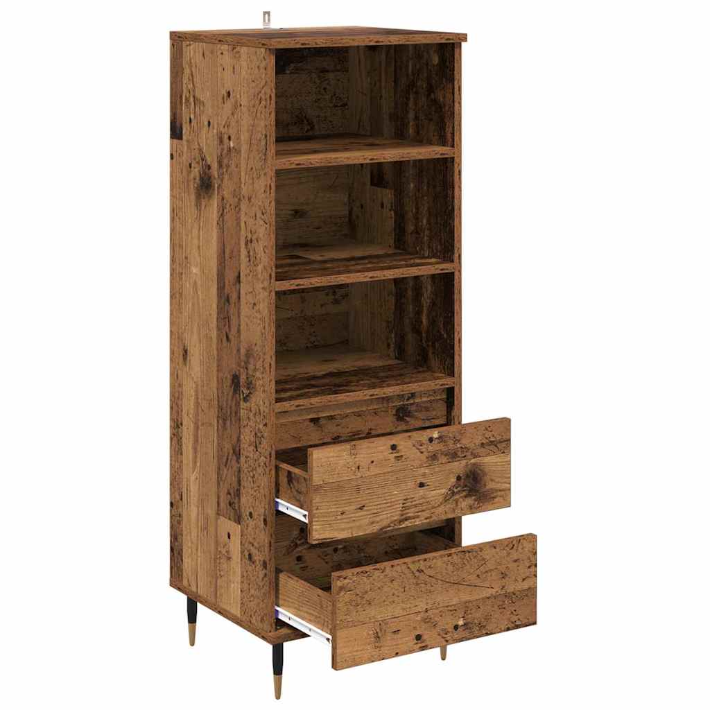 vidaXL Highboard Παλιό Ξύλο 40 x 36 x 110 εκ. Επεξεργασμένο ξύλο
