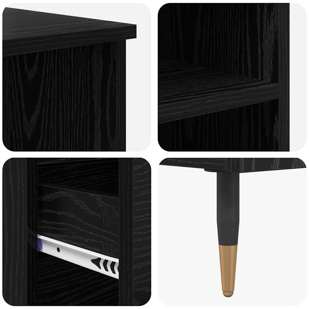 vidaXL Highboard Μαύρη Οξυά 40 x 36 x 110 εκ. Επεξεργασμένο ξύλο