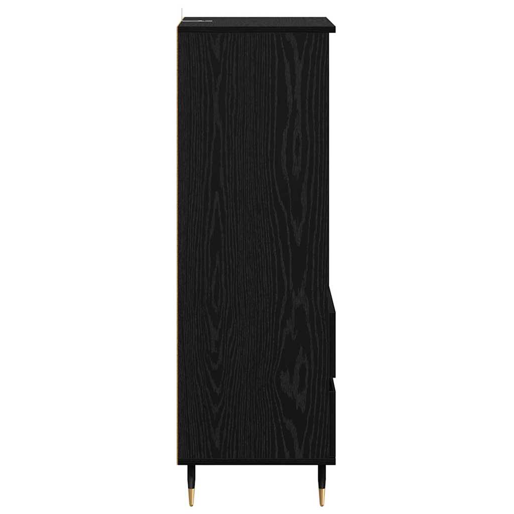 vidaXL Highboard Μαύρη Οξυά 40 x 36 x 110 εκ. Επεξεργασμένο ξύλο