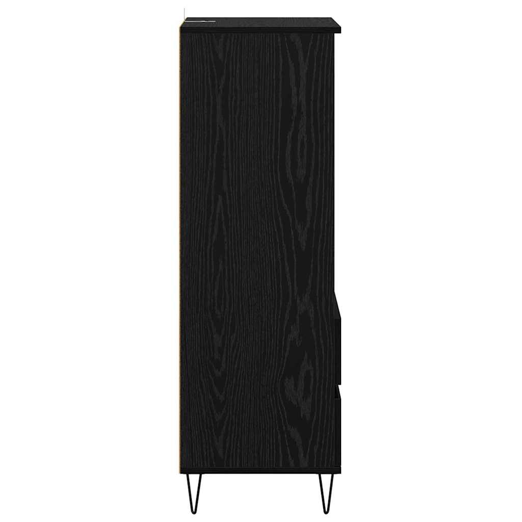 vidaXL Highboard Μαύρη Οξυά 40 x 36 x 110 εκ. Επεξεργασμένο ξύλο