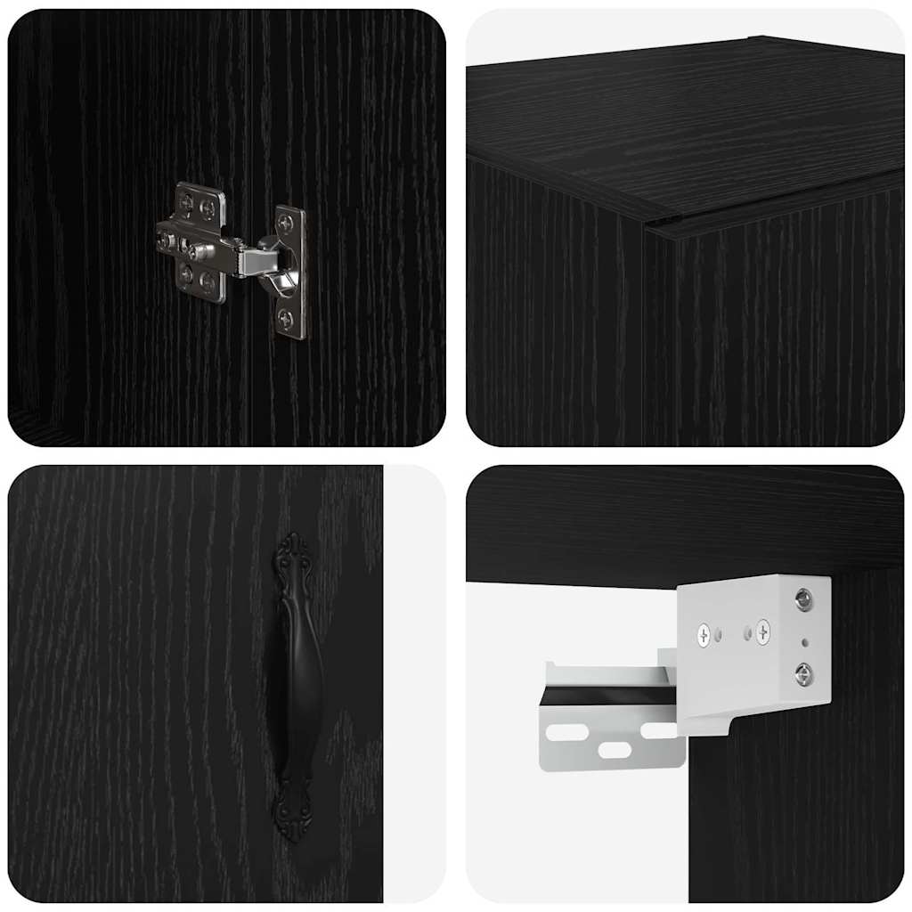 vidaXL Επιτοίχιο ντουλάπι Μαύρη Οξυά 34,5 x 34 x 90 εκ.