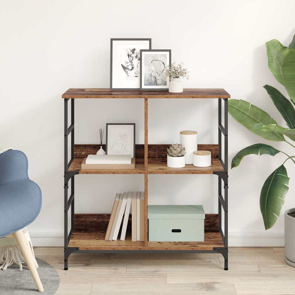 vidaXL Ράφι Βιβλίων Παλαιό ξύλο 78.5 x 33 x 82 εκ Επεξεργασμένο ξύλο