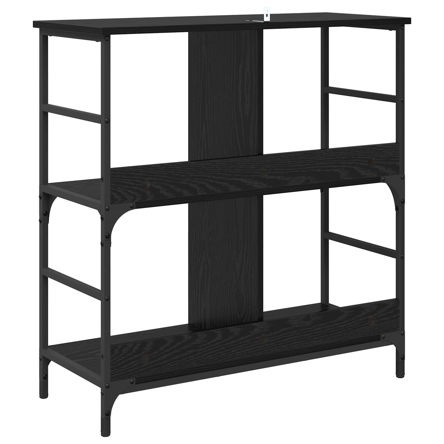 vidaXL Ράφι Βιβλίων Μαύρη δρυς 78.5 x 33 x 82 εκ Επεξεργασμένο ξύλο