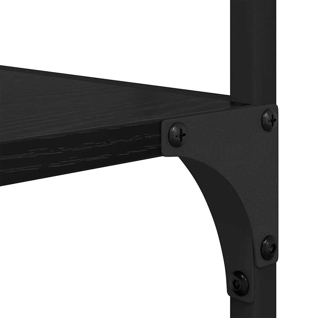 vidaXL Ράφι Βιβλίων Μαύρη Οξυά 50 x 33 x 153 εκ Επεξεργασμένο ξύλο