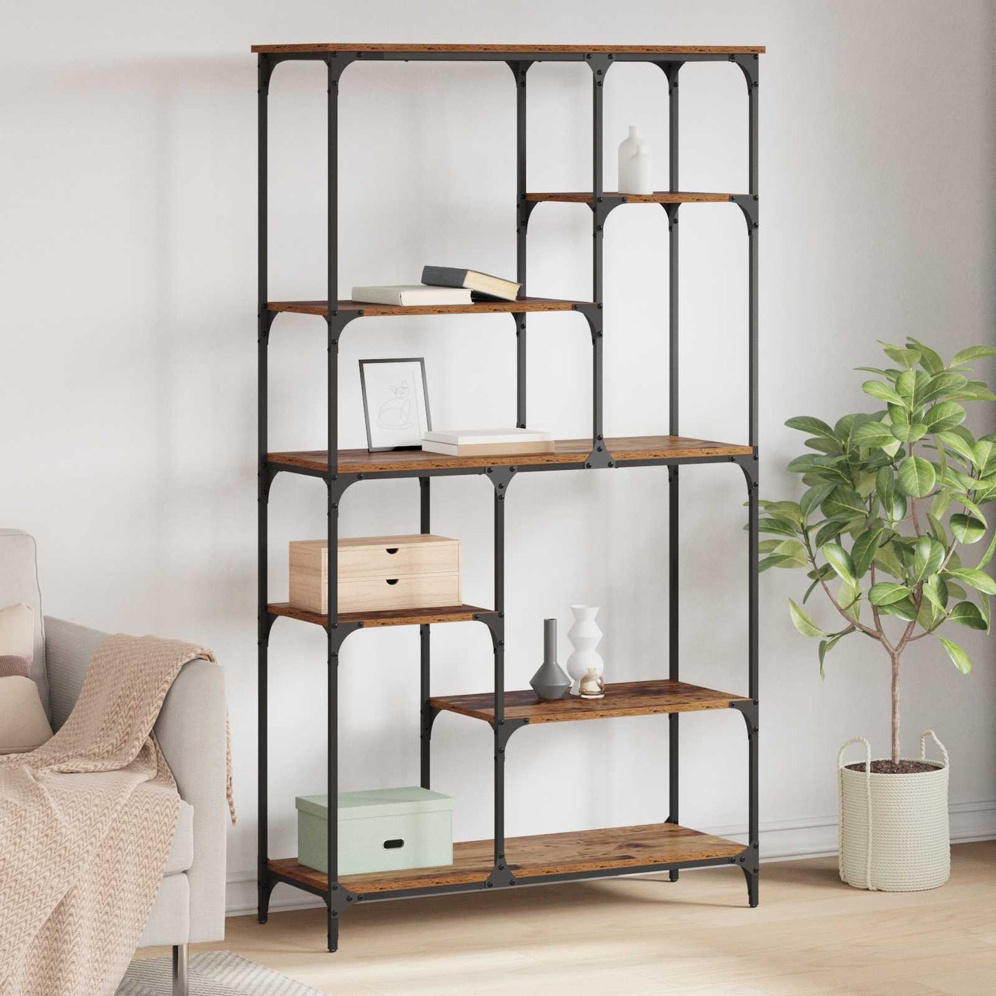 vidaXL Ράφι Βιβλίων Παλιό ξύλο 99 x 35,5 x 176 cm Επεξεργασμένο ξύλο