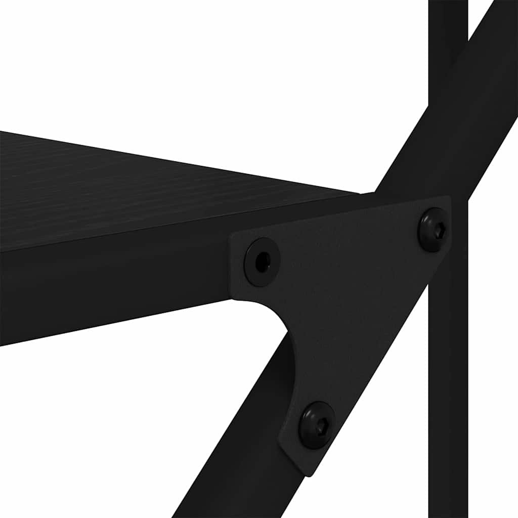 vidaXL Ράφι Βιβλίων Μαύρη Οξυά 91 x 36 x 176 εκ Επεξεργασμένο ξύλο