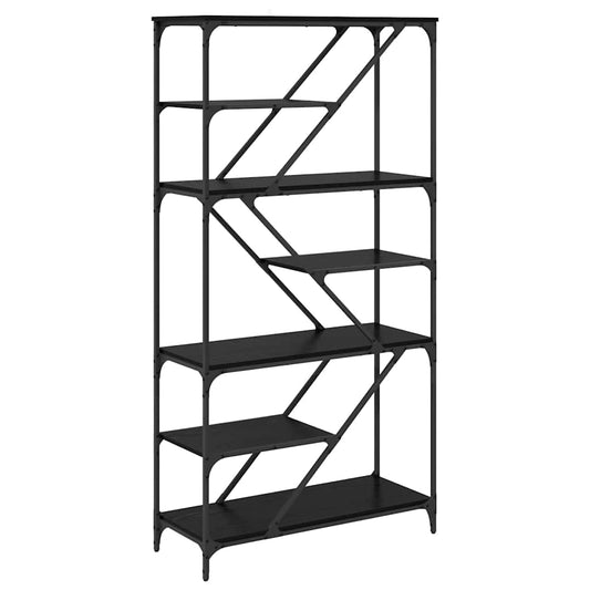 vidaXL Ράφι Βιβλίων Μαύρη Οξυά 91 x 36 x 176 εκ Επεξεργασμένο ξύλο
