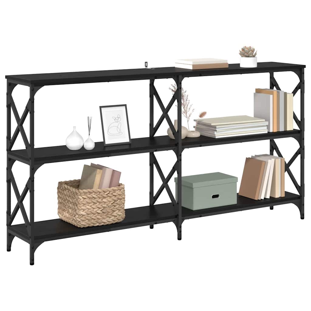 vidaXL Τραπέζι κονσόλας Μαύρη Οξυά 156 x 28 x 80,5 εκ.