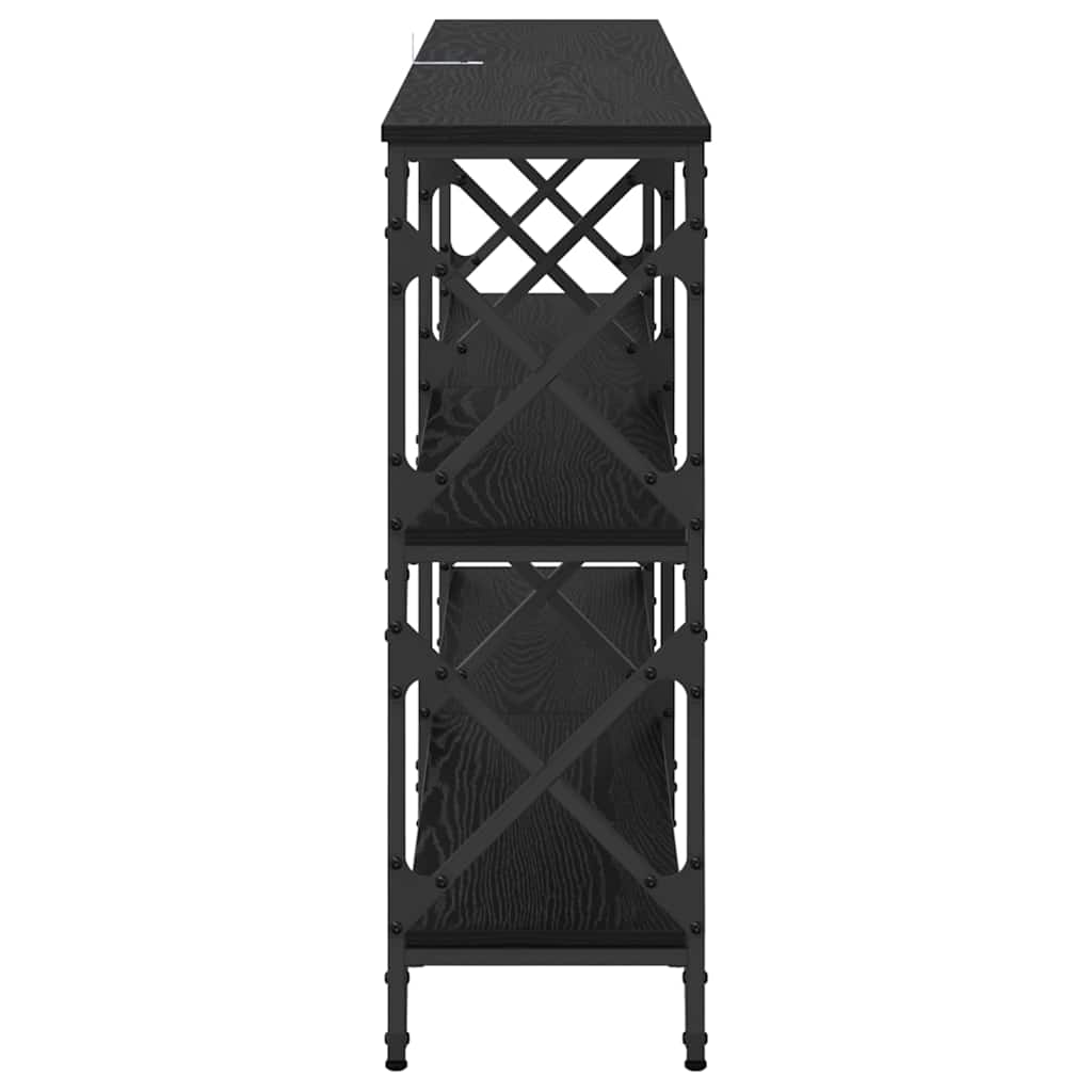 vidaXL Τραπέζι κονσόλας Μαύρη Οξυά 156 x 28 x 80,5 εκ.