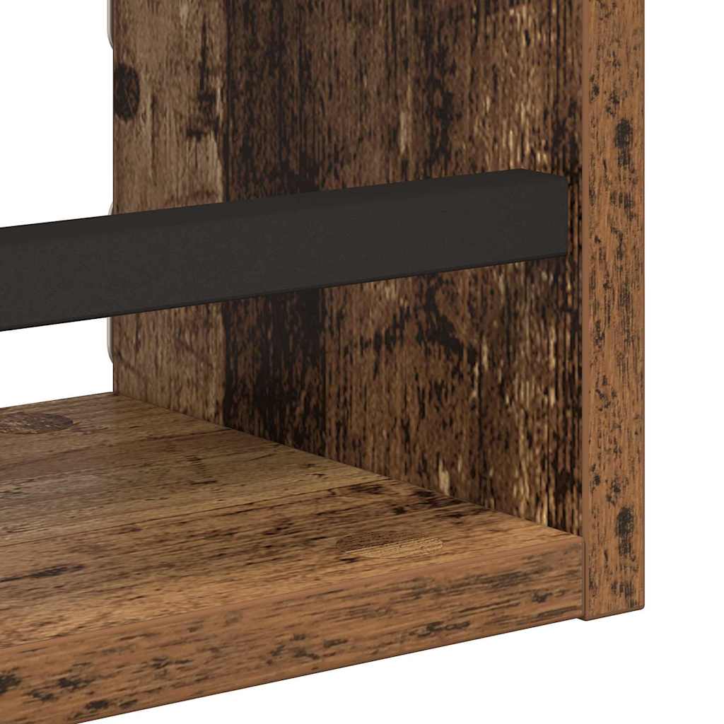 vidaXL Σετ ραφιών τοίχου με ράφι 3 pcs Παλιό Ξύλο 40x16x14εκ.