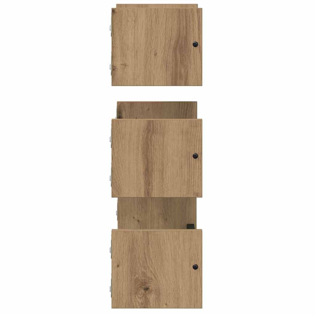 vidaXL Σετ ραφιών τοίχου με ράφι 3 pcs Artisan Oak 40x16x14εκ.