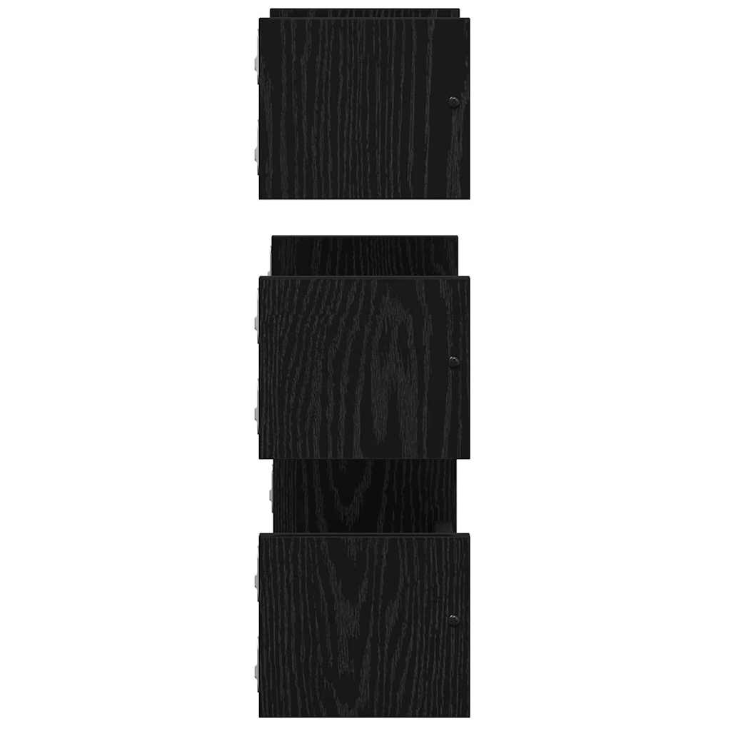 vidaXL Σετ ραφιών τοίχου με ράφι 3 pcs Μαύρη Οξυά 40x16x14εκ.