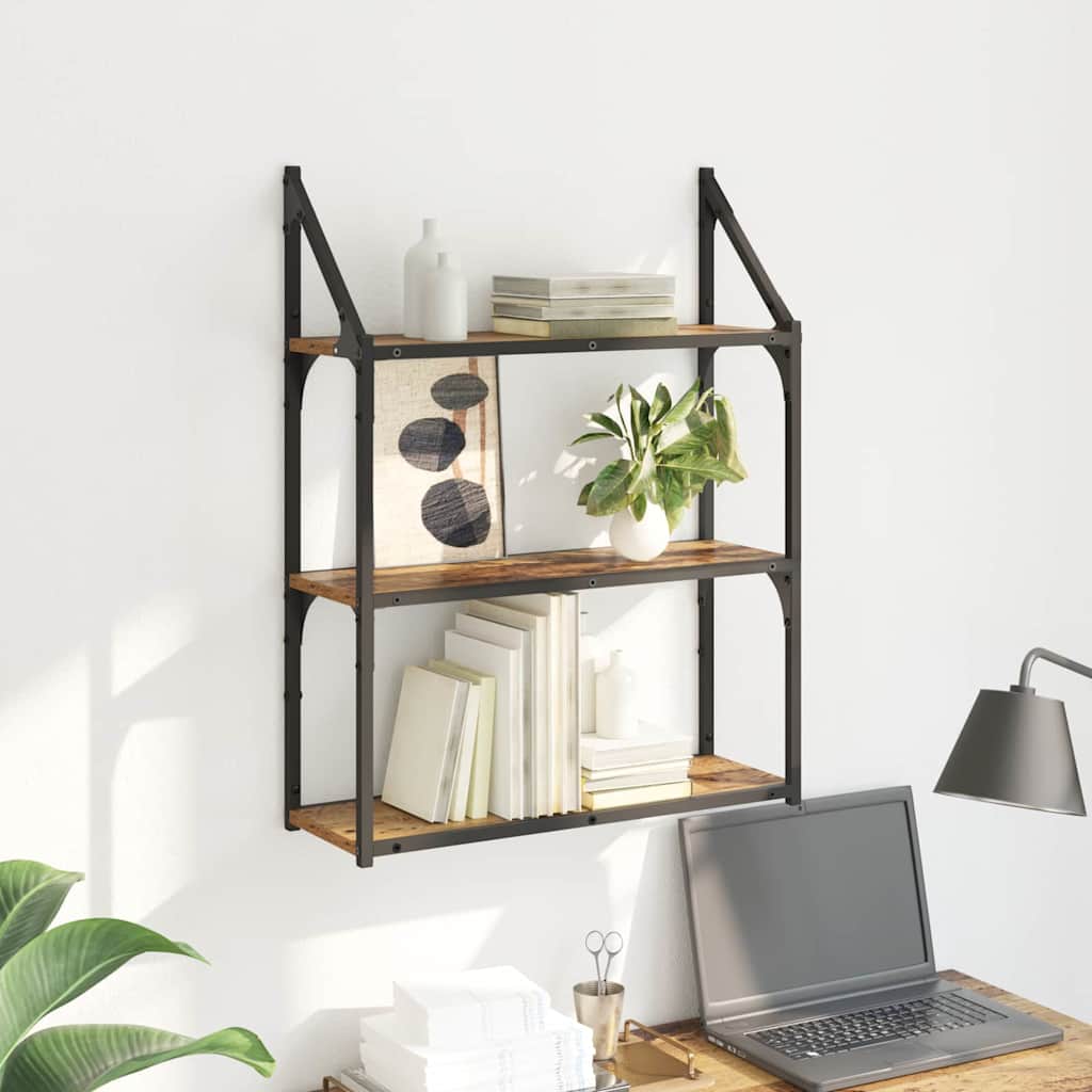 vidaXL Ράφι Τοίχου Επιτοίχιο Παλιό Ξύλο 60 x 21 x 78,5 cm
